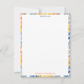 夏のフローラ抽象芸術明るい色のパターン サンキューカード (正面)