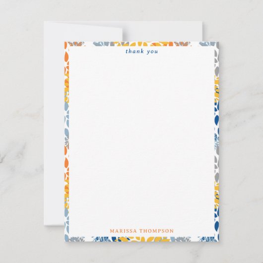 夏のフローラ抽象芸術明るい色のパターン サンキューカード (正面)