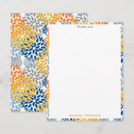 夏のフローラ抽象芸術明るい色のパターン サンキューカード