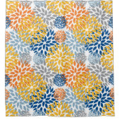 夏のフローラ抽象芸術明るい色のパターン シャワーカーテン (正面)