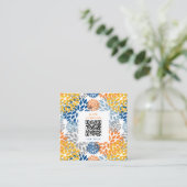 夏のフローラ抽象芸術明るい色のパターン スクエア名刺 (スタンド正面)