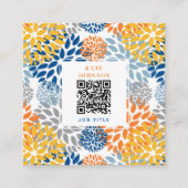 夏のフローラ抽象芸術明るい色のパターン スクエア名刺 (正面)