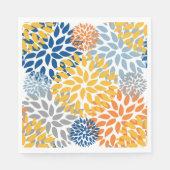 夏のフローラ抽象芸術明るい色のパターン スタンダードランチョンナプキン (正面)