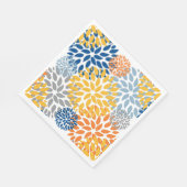 夏のフローラ抽象芸術明るい色のパターン スタンダードランチョンナプキン (角)