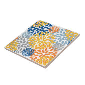 夏のフローラ抽象芸術明るい色のパターン タイル (側面)