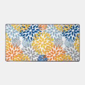 夏のフローラ抽象芸術明るい色のパターン デスクマット (正面)