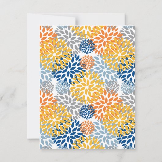 夏のフローラ抽象芸術明るい色のパターン ノートカード (裏面)