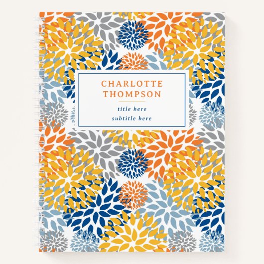 夏のフローラ抽象芸術明るい色のパターン ノートブック (正面)
