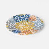 夏のフローラ抽象芸術明るい色のパターン ペーパープレート (アングル)