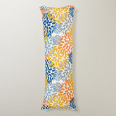 夏のフローラ抽象芸術明るい色のパターン ボディピロー (正面縦)