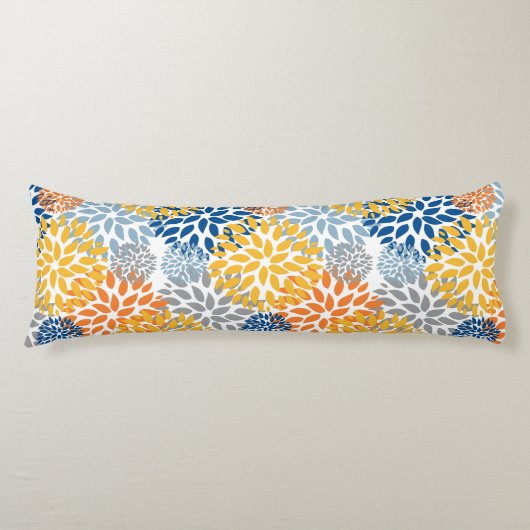 夏のフローラ抽象芸術明るい色のパターン ボディピロー (正面)