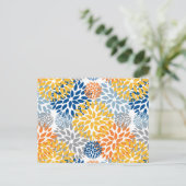 夏のフローラ抽象芸術明るい色のパターン ポストカード (スタンド正面)