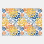 夏のフローラ抽象芸術明るい色のパターン ラッピングペーパーシート (正面3)