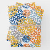 夏のフローラ抽象芸術明るい色のパターン ラッピングペーパーシート (インサイチュ)