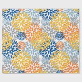 夏のフローラ抽象芸術明るい色のパターン ラッピングペーパー (フラット)