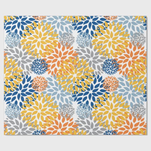 夏のフローラ抽象芸術明るい色のパターン ラッピングペーパー (フラット)