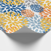 夏のフローラ抽象芸術明るい色のパターン ラッピングペーパー (角)