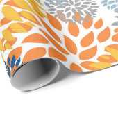 夏のフローラ抽象芸術明るい色のパターン ラッピングペーパー (ロールコーナー)
