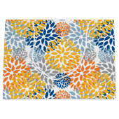 夏のフローラ抽象芸術明るい色のパターン ラージペーパーバッグ (正面)