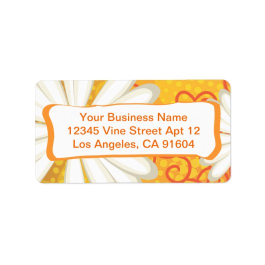 夏のフローラ点々のある部族デイジータトゥーパターン ラベル (正面)