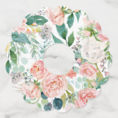 夏のフローラ結婚ワイングラスラベル ワイングラスタグ (裏面)