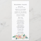 夏のフローラ結婚式プログラム プログラム (裏面)