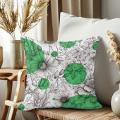 夏のフローラ装飾ケリーグリーンレトロ牡丹 クッション