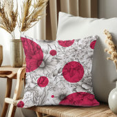 夏のフローラ装飾ピンクレトロ牡丹 クッション