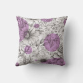 夏のフローラ装飾薄紫パープルレトロ牡丹 クッション (裏面)