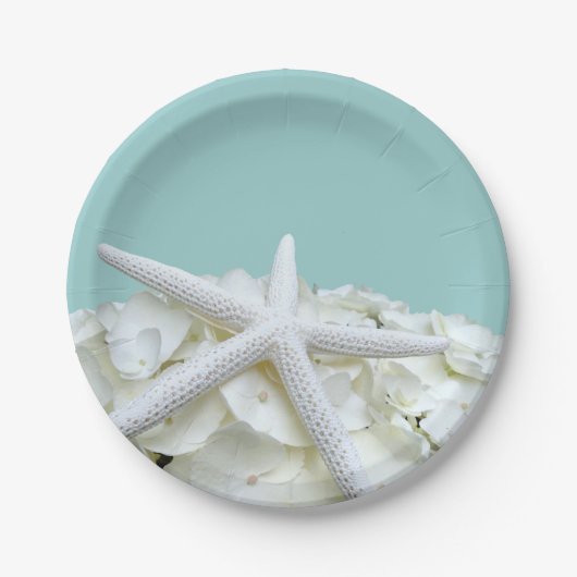 夏のフローラ誕生日とビッグヒトデ ペーパープレート (正面)
