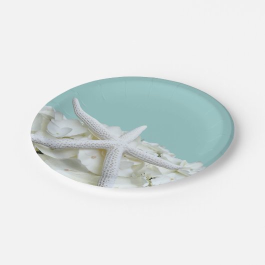 夏のフローラ誕生日とビッグヒトデ ペーパープレート (アングル)