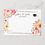 夏のフローラ金ゴールドの卒業アドバイスの願い エンクロージャーカード (正面)