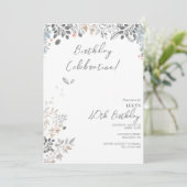 夏のフローラ飾り誕生日パーティー 招待状 (スタンド正面)