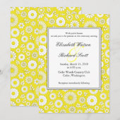夏のフローラ黄色結婚式招待状 招待状 (正面/裏面)