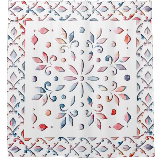 夏のフローラ シャワーカーテン (正面)