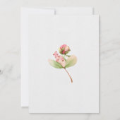 夏のフローラ |ピンクの果実の花芽結婚の花 招待状 (裏面)