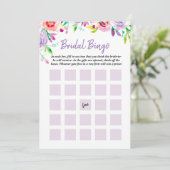 夏のブライダルシャワーの花の水彩画のビンゴのゲーム 招待状 (スタンド正面)
