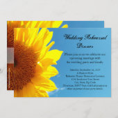 夏のブルースカイ、黄色のひまわりリハーサルディナー 招待状 (正面/裏面)