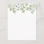 夏のブルーベリーの葉のメニュー挿入2 エンクロージャーカード (裏面)