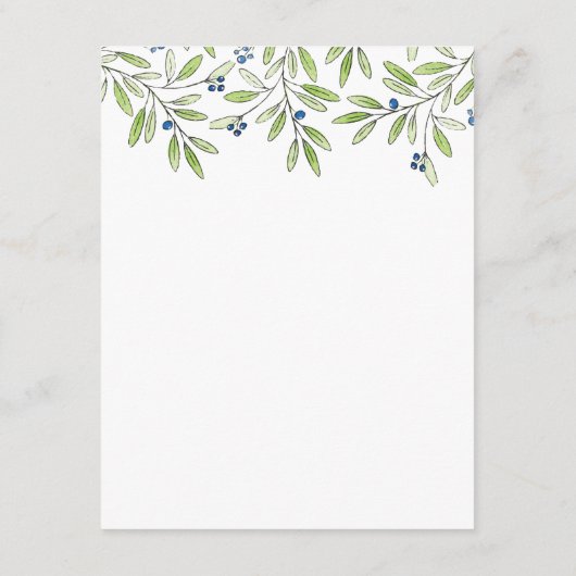 夏のブルーベリーの葉のメニュー挿入2 エンクロージャーカード