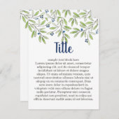 夏のブルーベリーの葉、カスタマイズ可能なインサートカード エンクロージャーカード (正面/裏面)