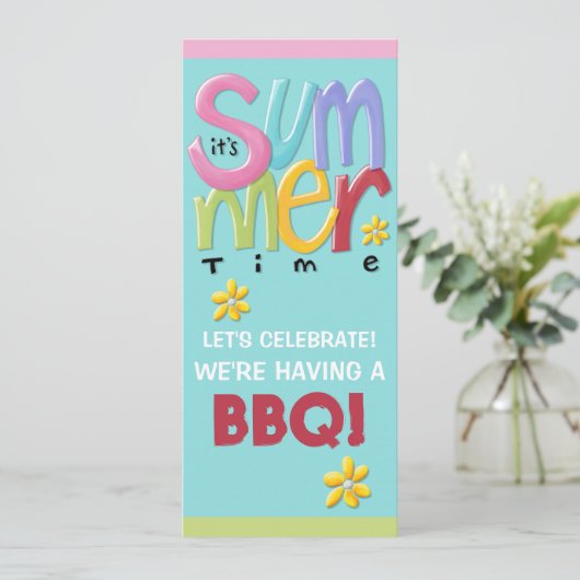 夏のブルー BBQ ご招待 招待状 (スタンド正面)