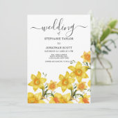 夏のブーケ ゴールド水仙 花 結婚式 招待状 (スタンド正面)