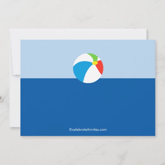 夏のプールを囲んでのパーティの写真の誕生日の招待状 招待状 (裏面)