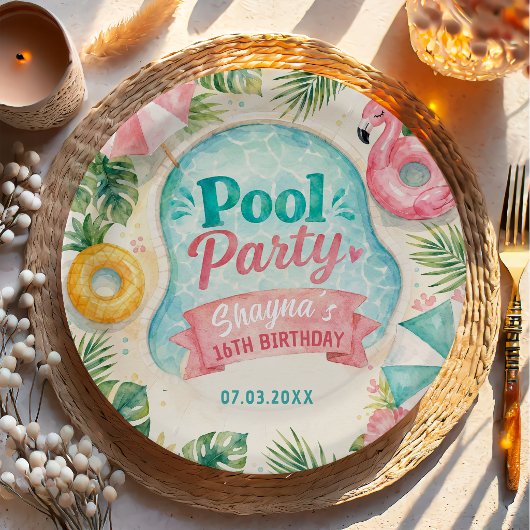 夏のプールサイドパーティー 誕生日 ペーパープレート
