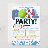 夏のプールテニスパーティー招待状 招待状 (正面)