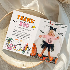 夏のプールハロウィン誕生日パーティーの写真 サンキューカード