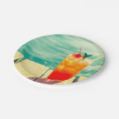 夏のプールパーティーおもしろい ペーパープレート (アングル)