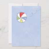 夏のプールパーティーのカスタムビーチボール 招待状 (裏面)