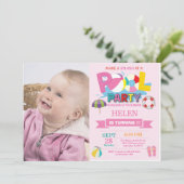 夏のプールパーティー招待状 スプラッシュ スプラッシュ ガール 招待状 (スタンド正面)